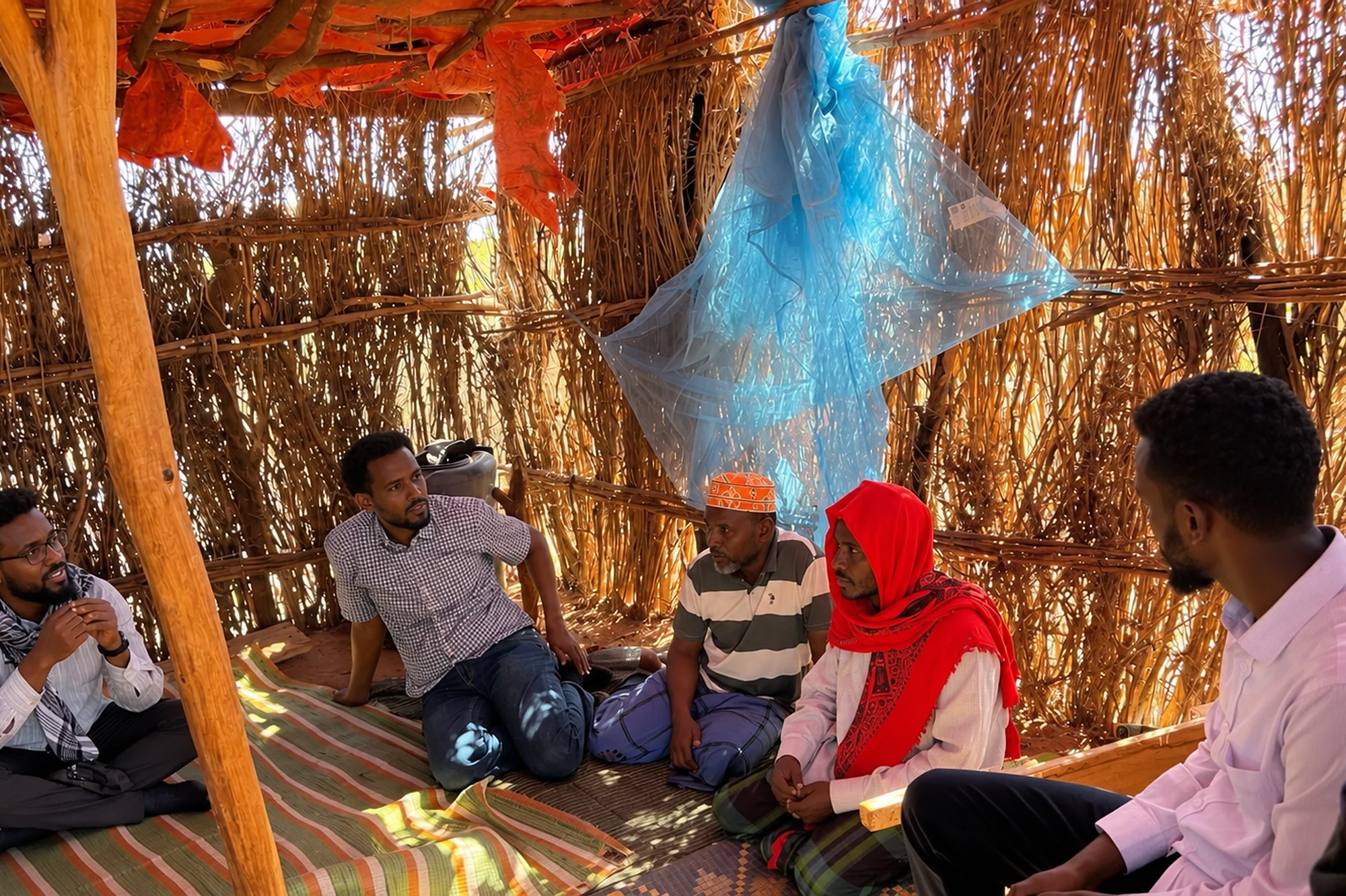 A researcher listening to a community discussion